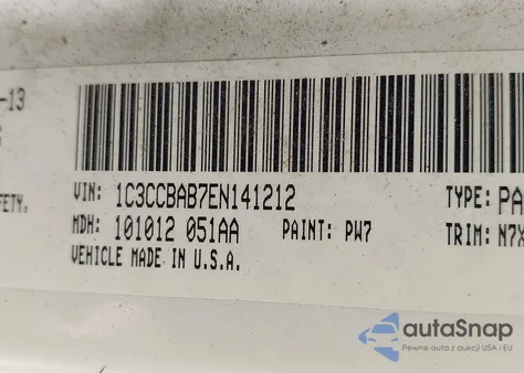 2014 Chrysler 200 Lx z USA, uszkodzony, nr VIN 1C3CCBAB7EN141212